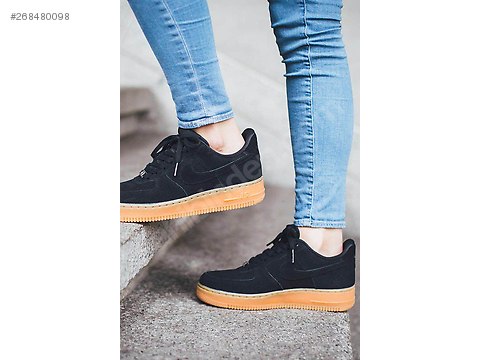 Nike Air Force 1 Low Black Suede Gum Nike Air Force 1 Low Black Suede Gum