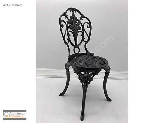 Aluminyum Dokum Ferforje Bahce Sandalyesi Gul Motifli Pg 7265