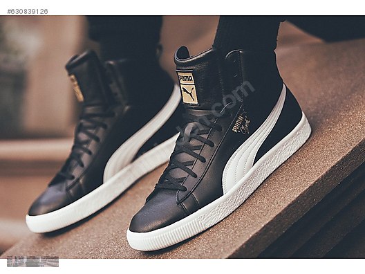 puma clyde mid core foil white